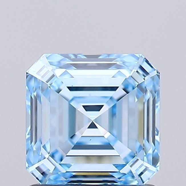 Loose Diamond - ASSCHER 1.18ct Fancy Intense Blue VS1: Loose Diamond - ASSCHER 1.18ct Fancy Intense Blue VS1 Source: This is a real non-mined Diamond that has been grown in a lab Shape: ASSCHER Carats: 1.18 Color: Fancy Intense Blue Certification: IGI Vid