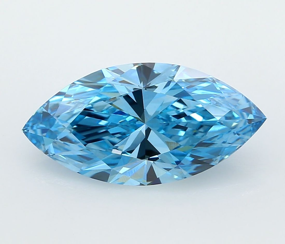 Loose Diamond - MARQUISE 3.03ct Fancy Vivid Blue VVS2: Loose Diamond - MARQUISE 3.03ct Fancy Vivid Blue VVS2 Source: This is a real non-mined Diamond that has been grown in a lab Shape: MARQUISE Carats: 3.03 Color: Fancy Vivid Blue Certification: IGI Vide