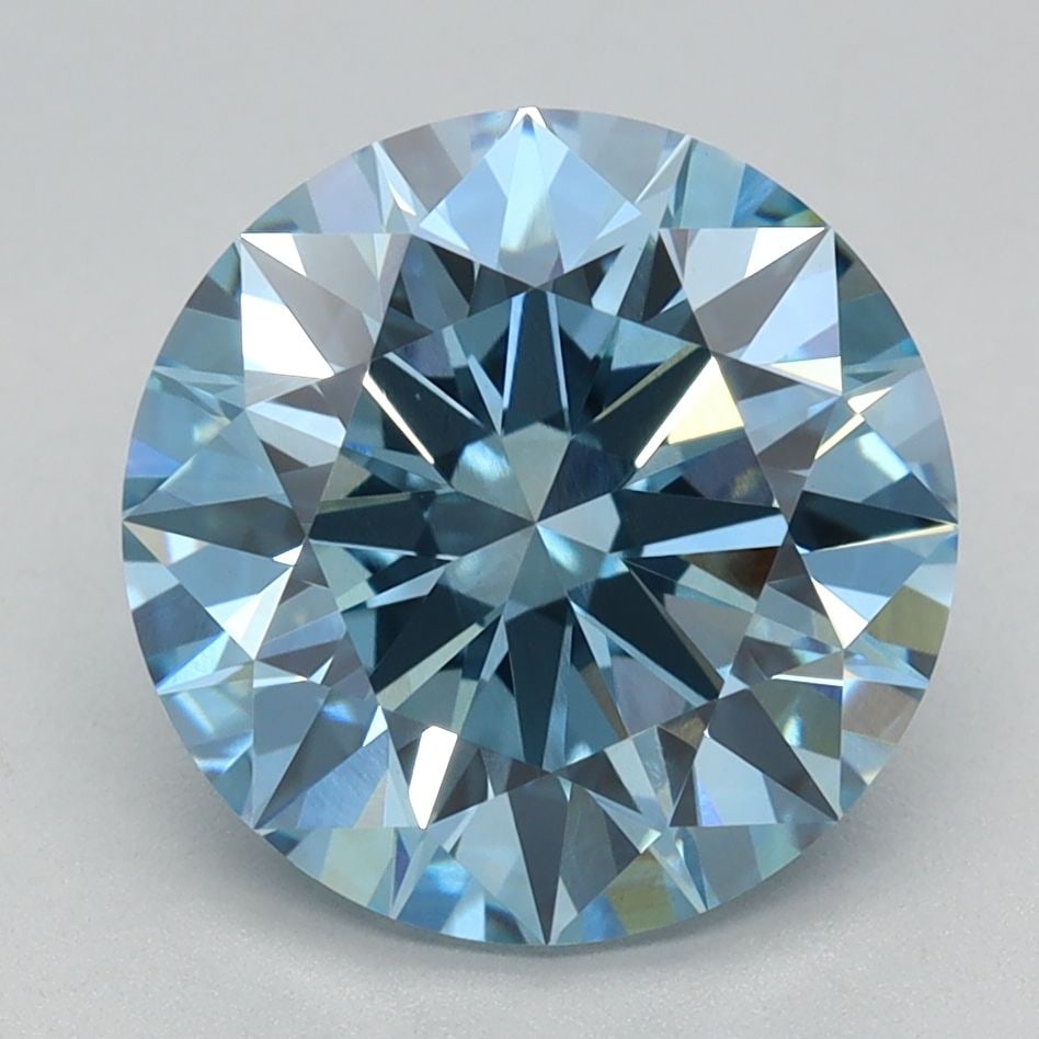 Ideal Loose Diamond - ROUND 2.69ct Fancy Vivid Blue VVS2: Ideal Loose Diamond - ROUND 2.69ct Fancy Vivid Blue VVS2 Source: This is a real non-mined Diamond that has been grown in a lab Shape: ROUND Carats: 2.69 Color: Fancy Vivid Blue Certification: IGI Vide