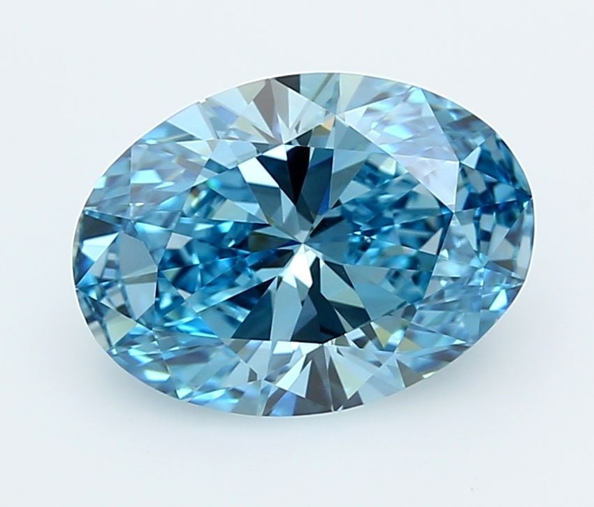 Loose Diamond - OVAL 3.04ct Fancy Vivid Blue VVS2: Loose Diamond - OVAL 3.04ct Fancy Vivid Blue VVS2 Source: This is a real non-mined Diamond that has been grown in a lab Shape: OVAL Carats: 3.04 Color: Fancy Vivid Blue Certification: IGI Video:
