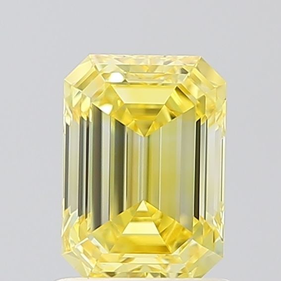 Loose Diamond - EMERALD 1.08ct Fancy Intense Yellow VVS2: Loose Diamond - EMERALD 1.08ct Fancy Intense Yellow VVS2 Source: This is a real non-mined Diamond that has been grown in a lab Shape: EMERALD Carats: 1.08 Color: Fancy Intense Yellow Certification: IG