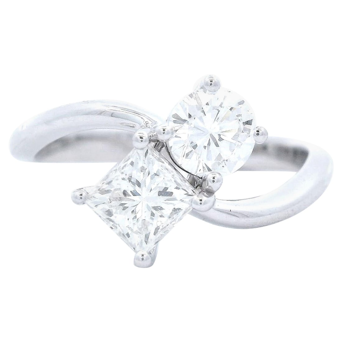 GIA 1.10ct Toi Et Moi Diamond Ring in 18k White Gold (1 of 4)