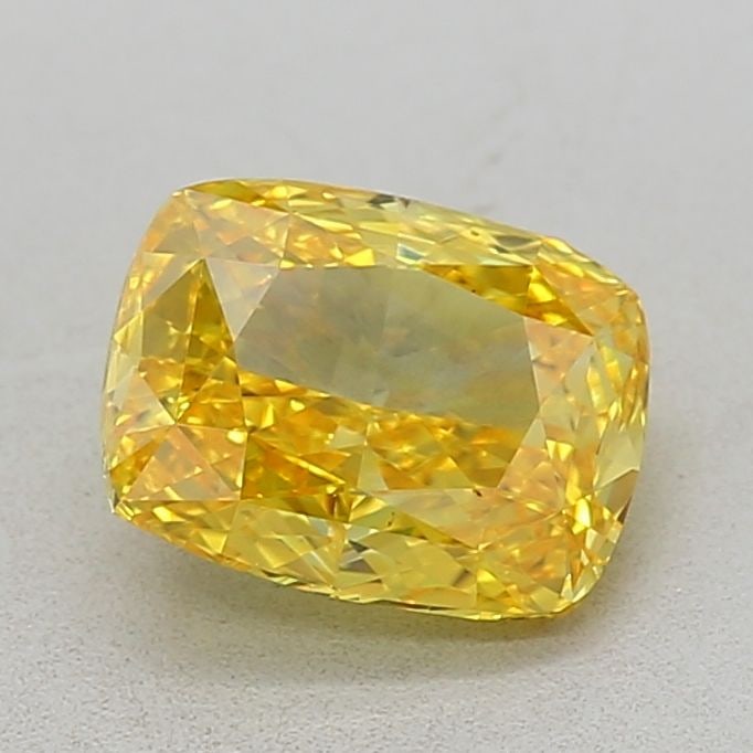 Loose Diamond - CUSHION MODIFIED 1.04ct Fancy Vivid Yellow VVS1: Loose Diamond - CUSHION MODIFIED 1.04ct Fancy Vivid Yellow VVS1 Source: This is a real non-mined Diamond that has been grown in a lab Shape: CUSHION MODIFIED Carats: 1.04 Color: Fancy Vivid Yellow Cer
