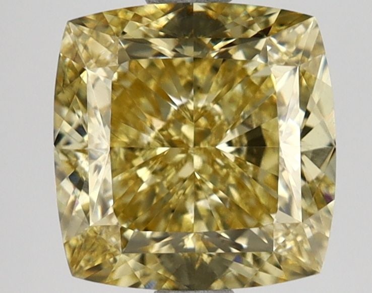 Loose Diamond - CUSHION MODIFIED 3.02ct Fancy Intense Yellow VS1: Loose Diamond - CUSHION MODIFIED 3.02ct Fancy Intense Yellow VS1 Source: This is a real non-mined Diamond that has been grown in a lab Shape: CUSHION MODIFIED Carats: 3.02 Color: Fancy Intense Yellow