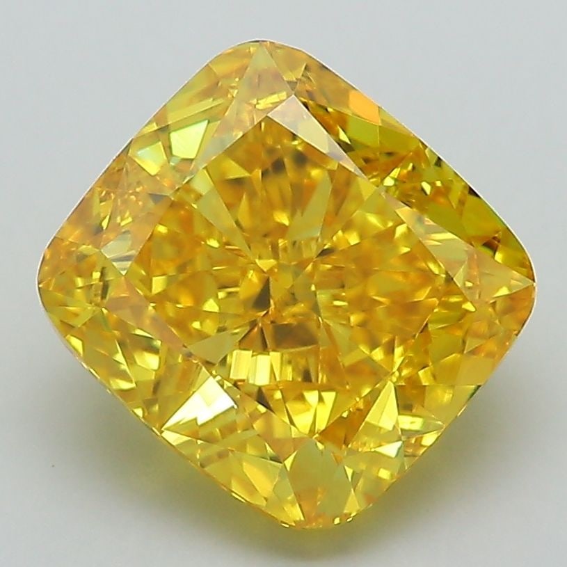 Loose Diamond - CUSHION MODIFIED 3.56ct Fancy Vivid Yellow VVS2: Loose Diamond - CUSHION MODIFIED 3.56ct Fancy Vivid Yellow VVS2 Source: This is a real non-mined Diamond that has been grown in a lab Shape: CUSHION MODIFIED Carats: 3.56 Color: Fancy Vivid Yellow Cer