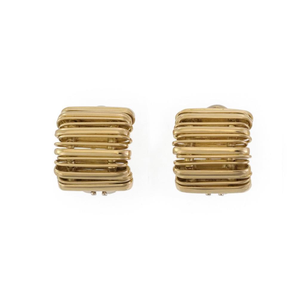 Orlando Orlandini 18k Yellow Gold Huggie Earrings 17mm Wide (1 of 4)