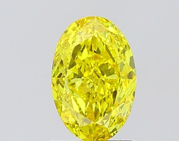 Loose Diamond - OVAL 1.01ct Fancy Vivid Yellow VVS1: Loose Diamond - OVAL 1.01ct Fancy Vivid Yellow VVS1 Source: This is a real non-mined Diamond that has been grown in a lab Shape: OVAL Carats: 1.01 Color: Fancy Vivid Yellow Certification: IGI Video: