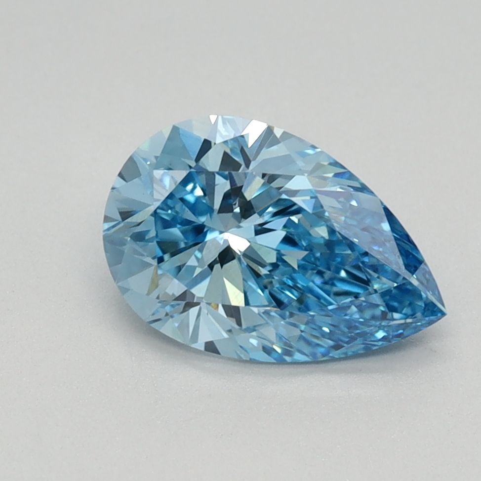 Loose Diamond - PEAR 1.12ct Fancy Vivid Blue VS1: Loose Diamond - PEAR 1.12ct Fancy Vivid Blue VS1 Source: This is a real non-mined Diamond that has been grown in a lab Shape: PEAR Carats: 1.12 Color: Fancy Vivid Blue Certification: IGI Video: