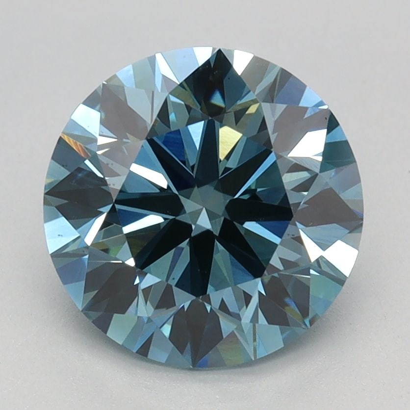 Ideal Loose Diamond - ROUND 2.13ct Fancy Vivid Blue VS2: Ideal Loose Diamond - ROUND 2.13ct Fancy Vivid Blue VS2 Source: This is a real non-mined Diamond that has been grown in a lab Shape: ROUND Carats: 2.13 Color: Fancy Vivid Blue Certification: IGI