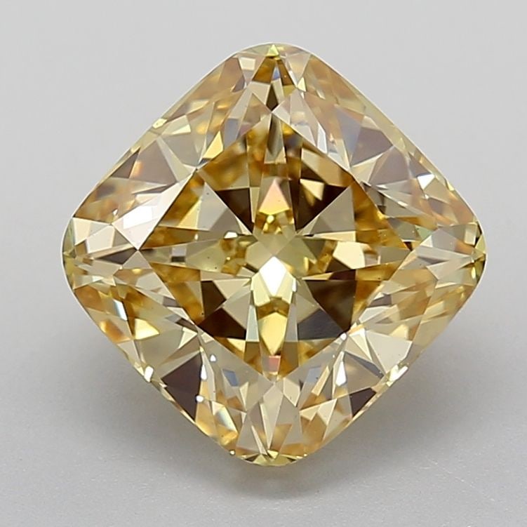 Loose Diamond - CUSHION BRILLIANT 4.55ct Fancy Vivid Yellow VS1: Loose Diamond - CUSHION BRILLIANT 4.55ct Fancy Vivid Yellow VS1 Source: This is a real non-mined Diamond that has been grown in a lab Shape: CUSHION BRILLIANT Carats: 4.55 Color: Fancy Vivid Yellow Ce