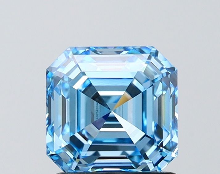 Loose Diamond - ASSCHER 1.52ct Fancy Vivid Blue VVS2: Loose Diamond - ASSCHER 1.52ct Fancy Vivid Blue VVS2 Source: This is a real non-mined Diamond that has been grown in a lab Shape: ASSCHER Carats: 1.52 Color: Fancy Vivid Blue Certification: IGI Video: