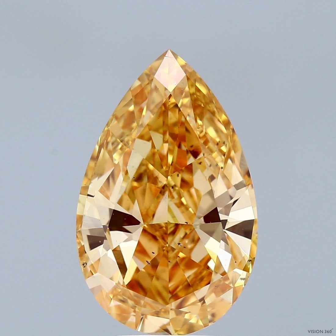 Loose Diamond - PEAR 5.0ct Fancy Intense Orangey Yellow VS2: Loose Diamond - PEAR 5.0ct Fancy Intense Orangey Yellow VS2 Source: This is a real non-mined Diamond that has been grown in a lab Shape: PEAR Carats: 5.0 Color: Fancy Intense Orangey Yellow Certificat