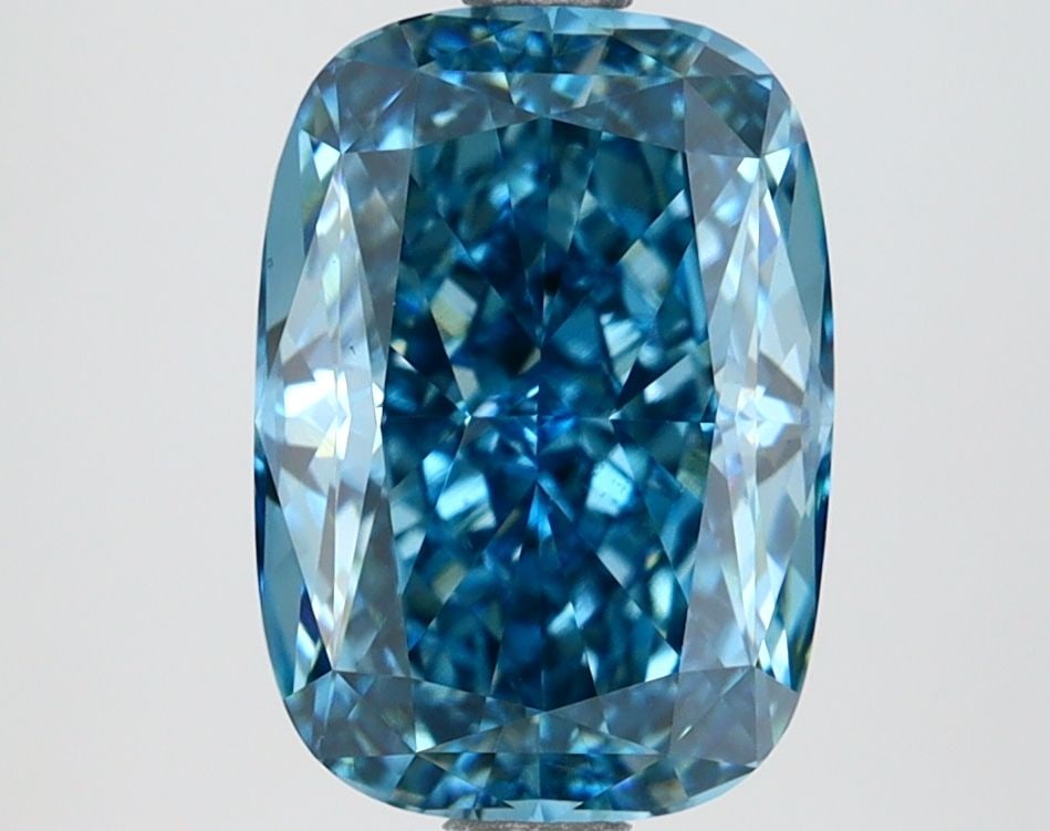 Loose Diamond - CUSHION MODIFIED 3.13ct Fancy Vivid Blue VS1: Loose Diamond - CUSHION MODIFIED 3.13ct Fancy Vivid Blue VS1 Source: This is a real non-mined Diamond that has been grown in a lab Shape: CUSHION MODIFIED Carats: 3.13 Color: Fancy Vivid Blue Certific