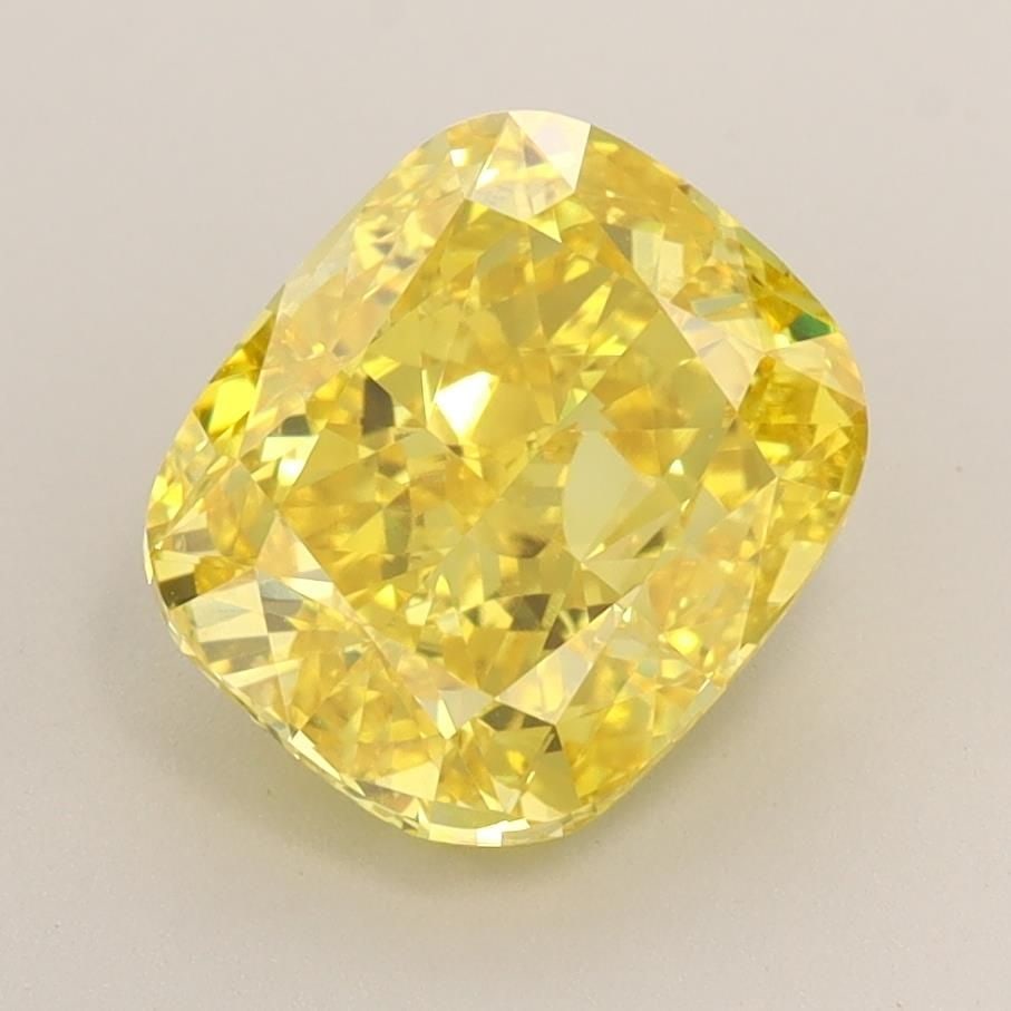 Loose Diamond - CUSHION BRILLIANT 3.0ct Fancy Vivid Yellow VS1: Loose Diamond - CUSHION BRILLIANT 3.0ct Fancy Vivid Yellow VS1 Source: This is a real non-mined Diamond that has been grown in a lab Shape: CUSHION BRILLIANT Carats: 3.0 Color: Fancy Vivid Yellow Cert