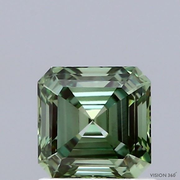 Loose Diamond - ASSCHER 1.0ct Fancy Vivid Green VVS2: Loose Diamond - ASSCHER 1.0ct Fancy Vivid Green VVS2 Source: This is a real non-mined Diamond that has been grown in a lab Shape: ASSCHER Carats: 1.0 Color: Fancy Vivid Green Certification: IGI Video: