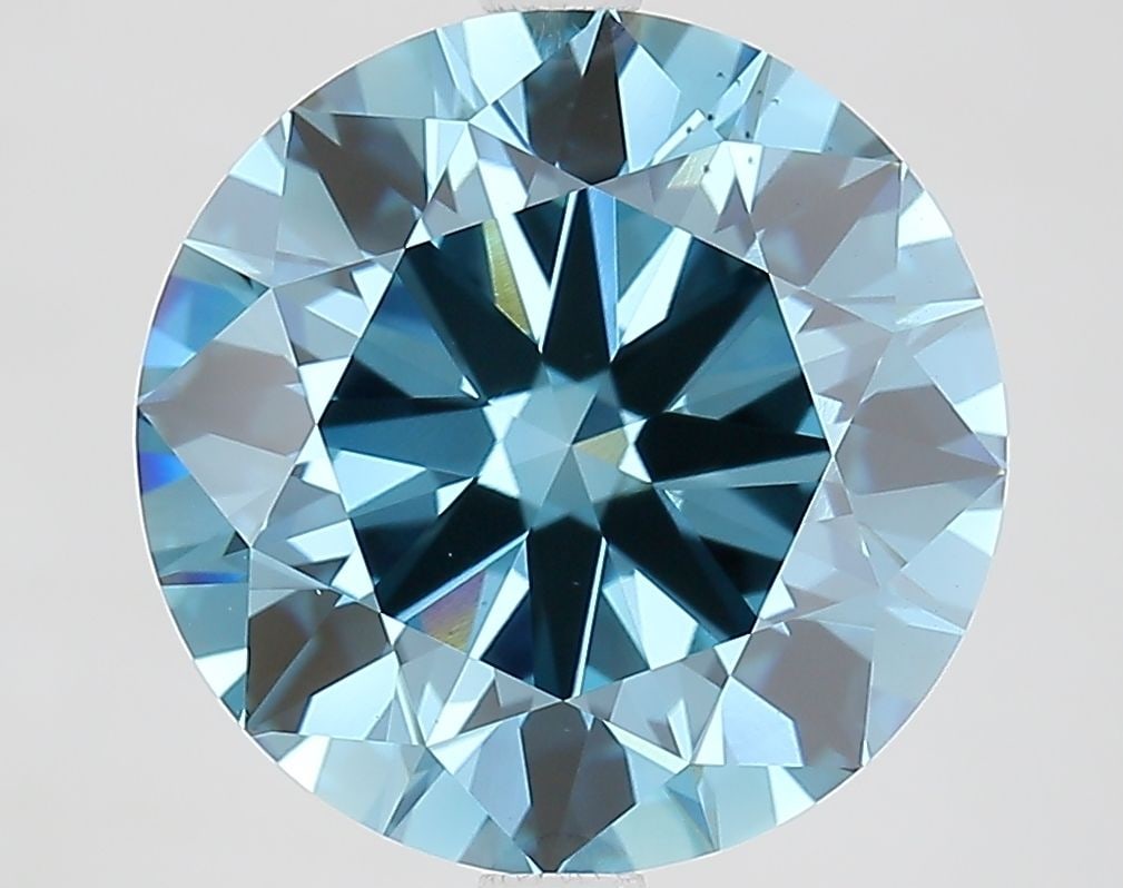 Ideal Loose Diamond - ROUND 5.64ct Fancy Vivid Blue VS2: Ideal Loose Diamond - ROUND 5.64ct Fancy Vivid Blue VS2 Source: This is a real non-mined Diamond that has been grown in a lab Shape: ROUND Carats: 5.64 Color: Fancy Vivid Blue Certification: IGI Video