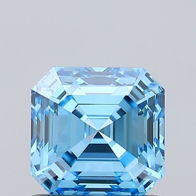 Loose Diamond - ASSCHER 1.01ct Fancy Vivid Blue VS1: Loose Diamond - ASSCHER 1.01ct Fancy Vivid Blue VS1 Source: This is a real non-mined Diamond that has been grown in a lab Shape: ASSCHER Carats: 1.01 Color: Fancy Vivid Blue Certification: IGI Video: