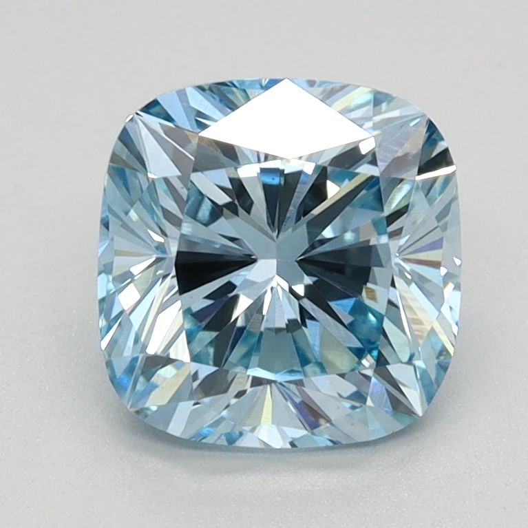 Loose Diamond - CUSHION BRILLIANT 1.45ct Fancy Vivid Blue VS1: Loose Diamond - CUSHION BRILLIANT 1.45ct Fancy Vivid Blue VS1 Source: This is a real non-mined Diamond that has been grown in a lab Shape: CUSHION BRILLIANT Carats: 1.45 Color: Fancy Vivid Blue Certif