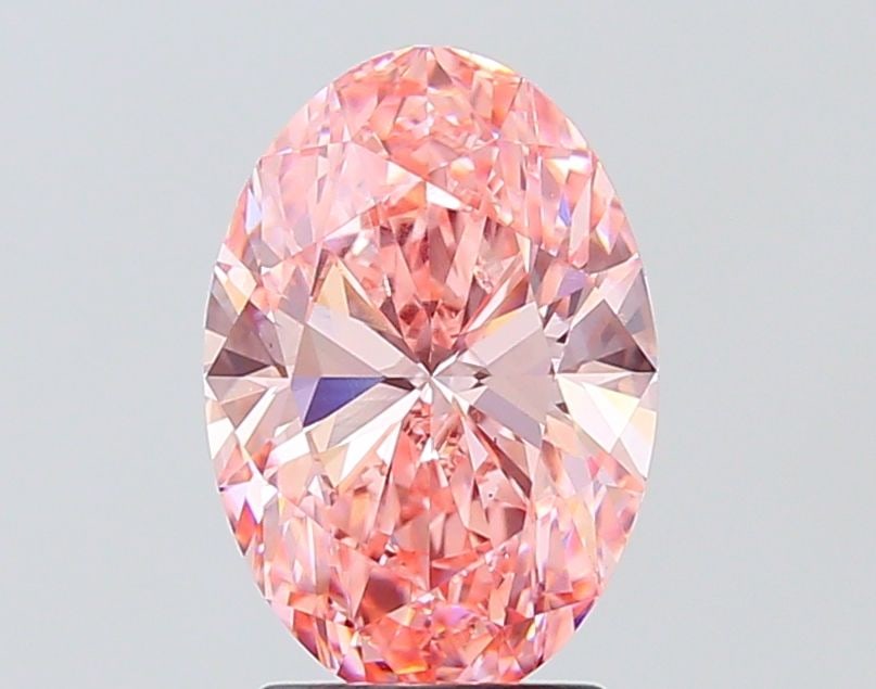 Loose Diamond - OVAL 2.74ct Fancy Vivid Pink VS1: Loose Diamond - OVAL 2.74ct Fancy Vivid Pink VS1 Source: This is a real non-mined Diamond that has been grown in a lab Shape: OVAL Carats: 2.74 Color: Fancy Vivid Pink Certification: IGI Video: