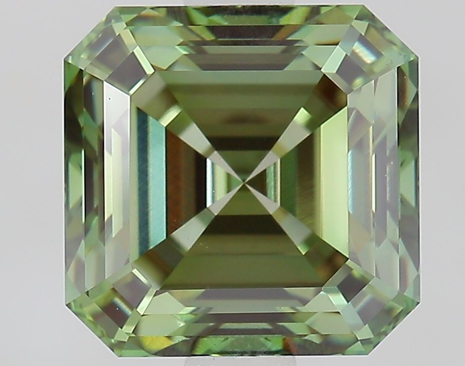 Loose Diamond - ASSCHER 2.09ct Fancy Vivid Green VVS2: Loose Diamond - ASSCHER 2.09ct Fancy Vivid Green VVS2 Source: This is a real non-mined Diamond that has been grown in a lab Shape: ASSCHER Carats: 2.09 Color: Fancy Vivid Green Certification: IGI Vide