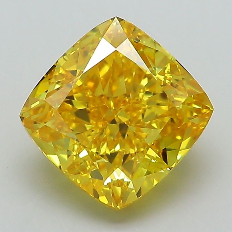 Loose Diamond - CUSHION MODIFIED 2.69ct Fancy Vivid Yellow VS1: Loose Diamond - CUSHION MODIFIED 2.69ct Fancy Vivid Yellow VS1 Source: This is a real non-mined Diamond that has been grown in a lab Shape: CUSHION MODIFIED Carats: 2.69 Color: Fancy Vivid Yellow Cert