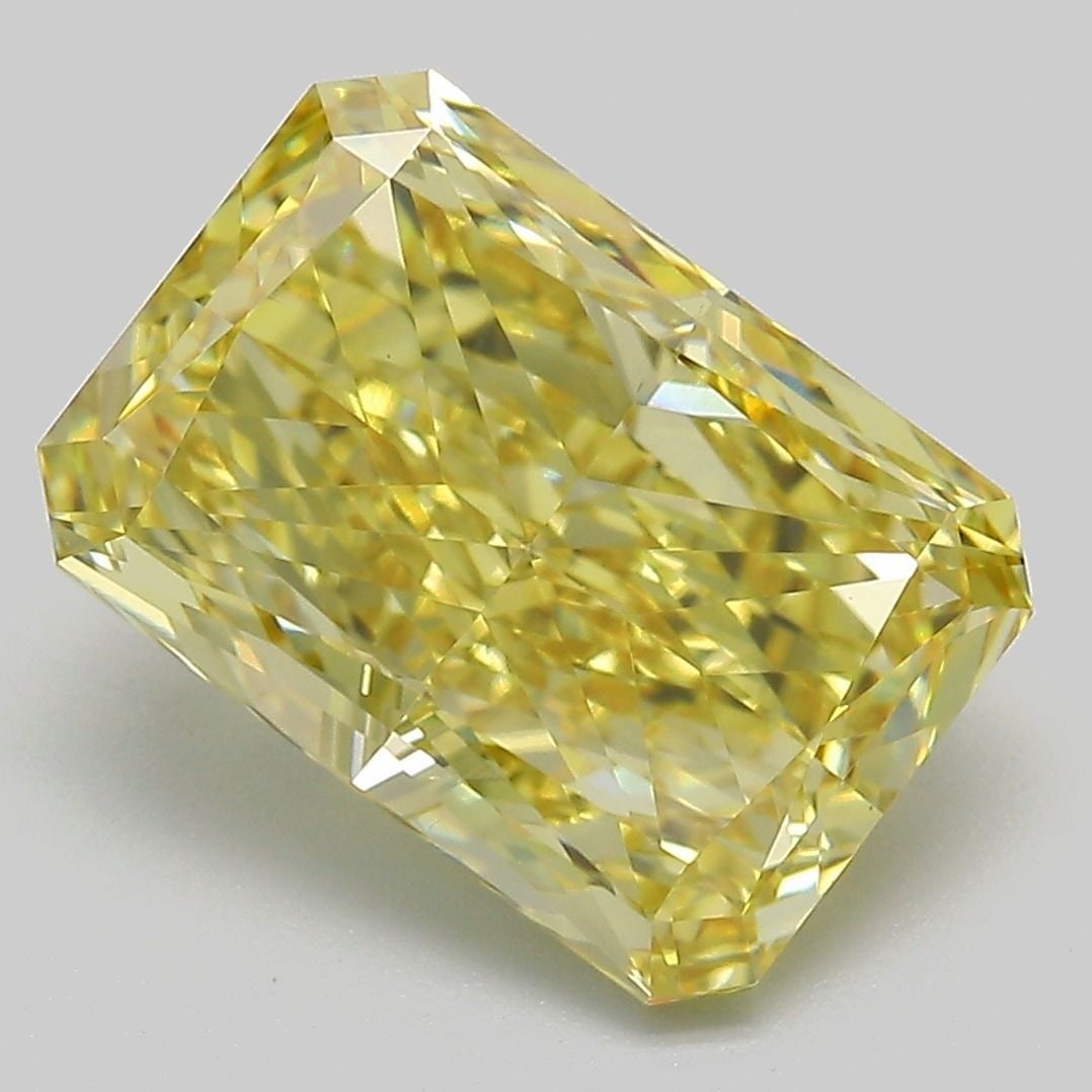 Loose Diamond - RADIANT 5.51ct Fancy Intense Yellow VS1: Loose Diamond - RADIANT 5.51ct Fancy Intense Yellow VS1 Source: This is a real non-mined Diamond that has been grown in a lab Shape: RADIANT Carats: 5.51 Color: Fancy Intense Yellow Certification: IGI