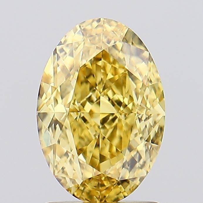 Loose Diamond - OVAL 2.0ct Fancy Vivid Yellow VS1: Loose Diamond - OVAL 2.0ct Fancy Vivid Yellow VS1 Source: This is a real non-mined Diamond that has been grown in a lab Shape: OVAL Carats: 2.0 Color: Fancy Vivid Yellow Certification: IGI Video: