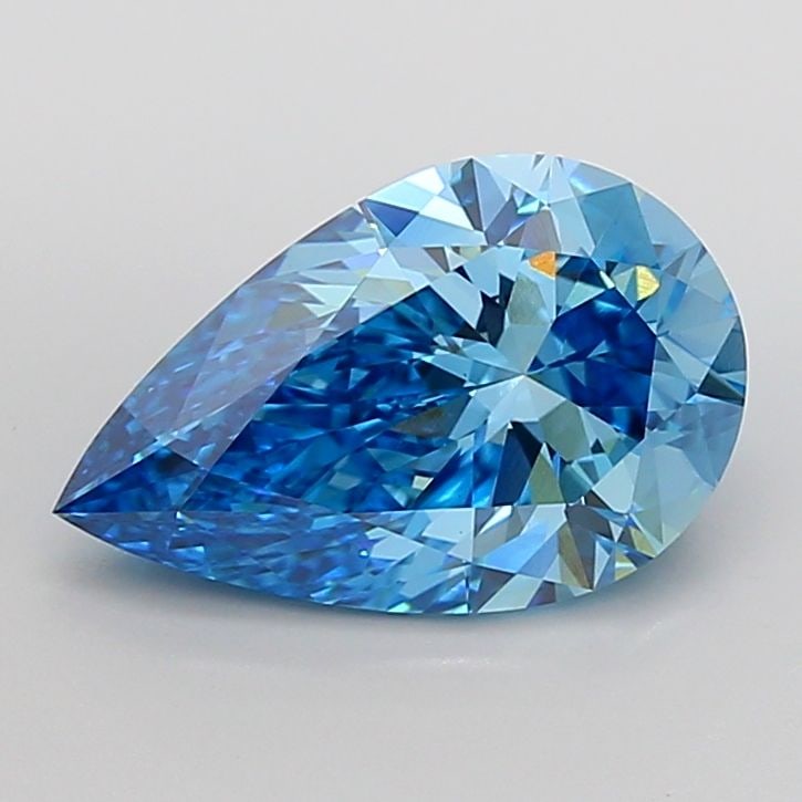 Loose Diamond - PEAR 3.03ct Fancy Vivid Blue VS1: Loose Diamond - PEAR 3.03ct Fancy Vivid Blue VS1 Source: This is a real non-mined Diamond that has been grown in a lab Shape: PEAR Carats: 3.03 Color: Fancy Vivid Blue Certification: IGI Video: