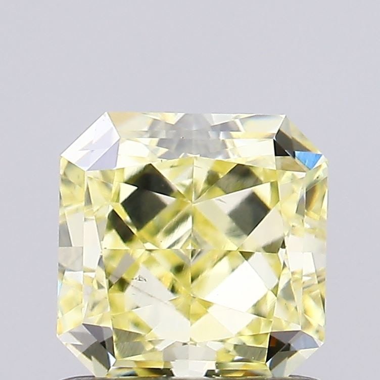 Loose Diamond - SQUARE RADIANT 0.9ct Fancy Light Yellow VS1: Loose Diamond - SQUARE RADIANT 0.9ct Fancy Light Yellow VS1 Source: This is a real non-mined Diamond that has been grown in a lab Shape: SQUARE RADIANT Carats: 0.9 Color: Fancy Light Yellow Certificat