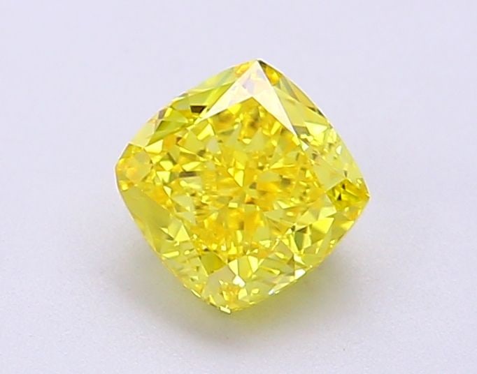 Loose Diamond - CUSHION MODIFIED 1.02ct Fancy Vivid Yellow VS1: Loose Diamond - CUSHION MODIFIED 1.02ct Fancy Vivid Yellow VS1 Source: This is a real non-mined Diamond that has been grown in a lab Shape: CUSHION MODIFIED Carats: 1.02 Color: Fancy Vivid Yellow Cert