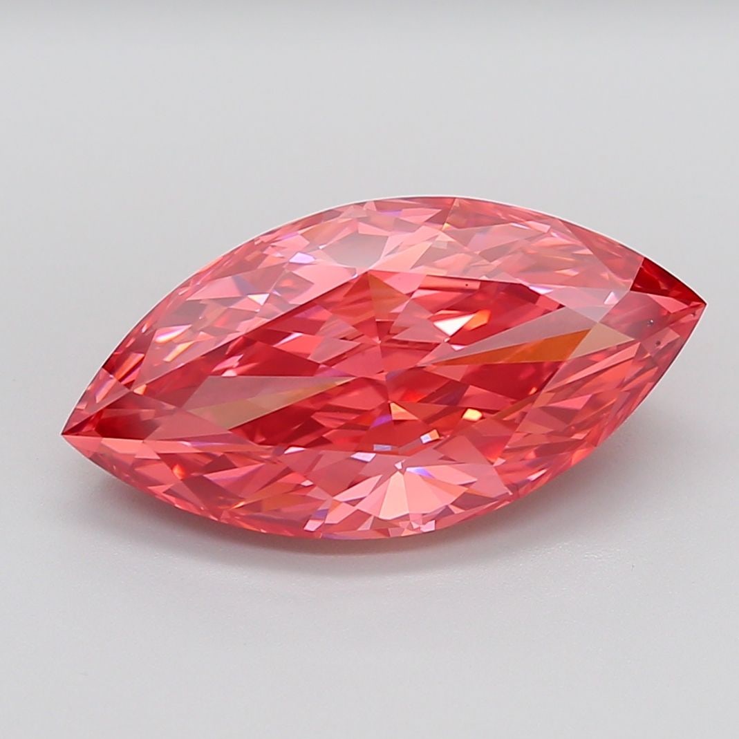 Loose Diamond - MARQUISE 8.1ct Fancy Vivid Reddish Pink VS2: Loose Diamond - MARQUISE 8.1ct Fancy Vivid Reddish Pink VS2 Source: This is a real non-mined Diamond that has been grown in a lab Shape: MARQUISE Carats: 8.1 Color: Fancy Vivid Reddish Pink Certificat
