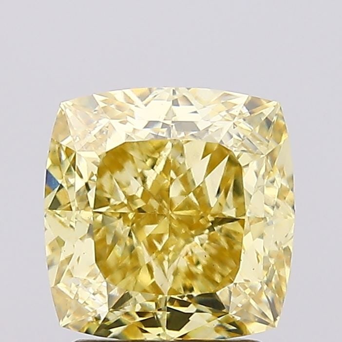 Loose Diamond - CUSHION MODIFIED 2.57ct Fancy Vivid Yellow VS2: Loose Diamond - CUSHION MODIFIED 2.57ct Fancy Vivid Yellow VS2 Source: This is a real non-mined Diamond that has been grown in a lab Shape: CUSHION MODIFIED Carats: 2.57 Color: Fancy Vivid Yellow Cert