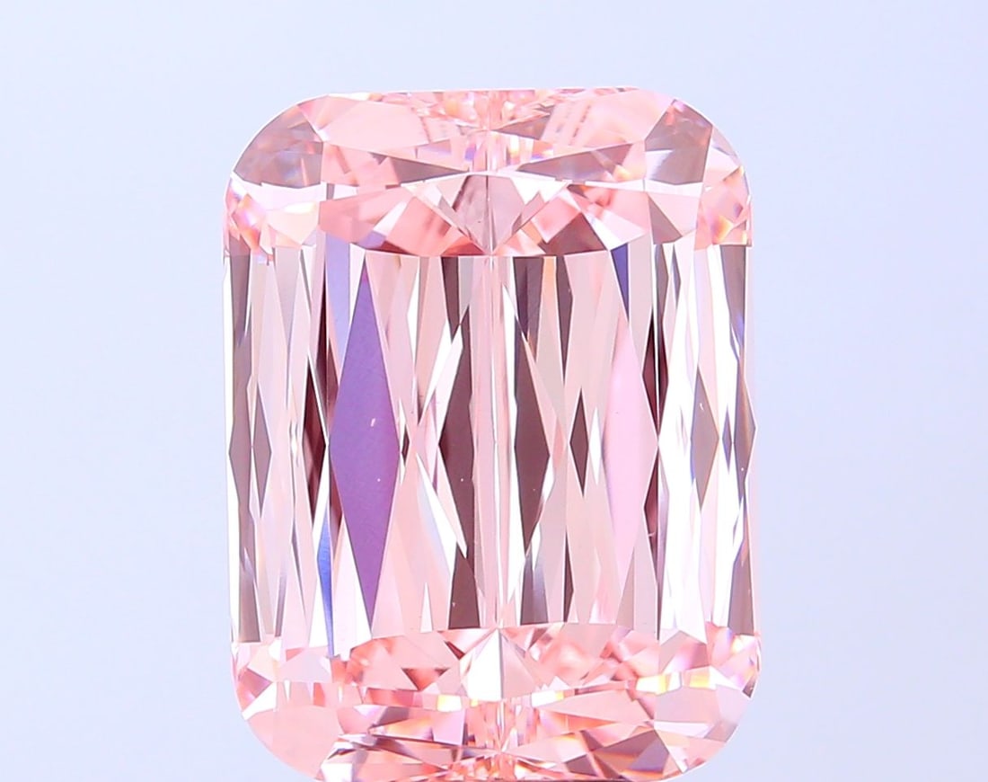 Loose Diamond - CUSHION MODIFIED 12.61ct Fancy Intense Pink VS1: Loose Diamond - CUSHION MODIFIED 12.61ct Fancy Intense Pink VS1 Source: This is a real non-mined Diamond that has been grown in a lab Shape: CUSHION MODIFIED Carats: 12.61 Color: Fancy Intense Pink Ce