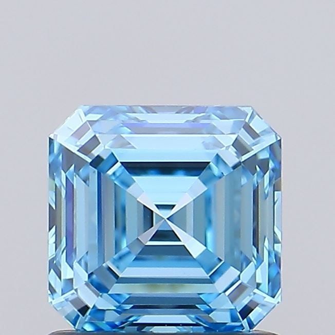 Loose Diamond - ASSCHER 1.01ct Fancy Vivid Blue VVS2: Loose Diamond - ASSCHER 1.01ct Fancy Vivid Blue VVS2 Source: This is a real non-mined Diamond that has been grown in a lab Shape: ASSCHER Carats: 1.01 Color: Fancy Vivid Blue Certification: IGI Video: