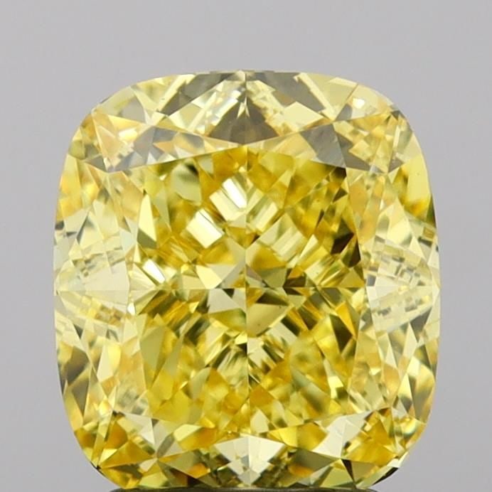 Loose Diamond - CUSHION MODIFIED 2.71ct Fancy Vivid Yellow VVS2: Loose Diamond - CUSHION MODIFIED 2.71ct Fancy Vivid Yellow VVS2 Source: This is a real non-mined Diamond that has been grown in a lab Shape: CUSHION MODIFIED Carats: 2.71 Color: Fancy Vivid Yellow Cer