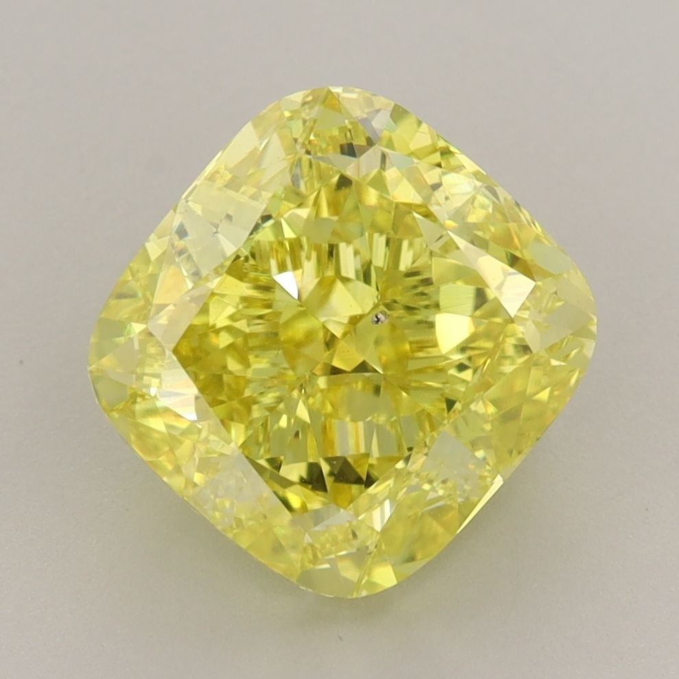Loose Diamond - CUSHION MODIFIED 4.53ct Fancy Vivid Yellow VS2: Loose Diamond - CUSHION MODIFIED 4.53ct Fancy Vivid Yellow VS2 Source: This is a real non-mined Diamond that has been grown in a lab Shape: CUSHION MODIFIED Carats: 4.53 Color: Fancy Vivid Yellow Cert