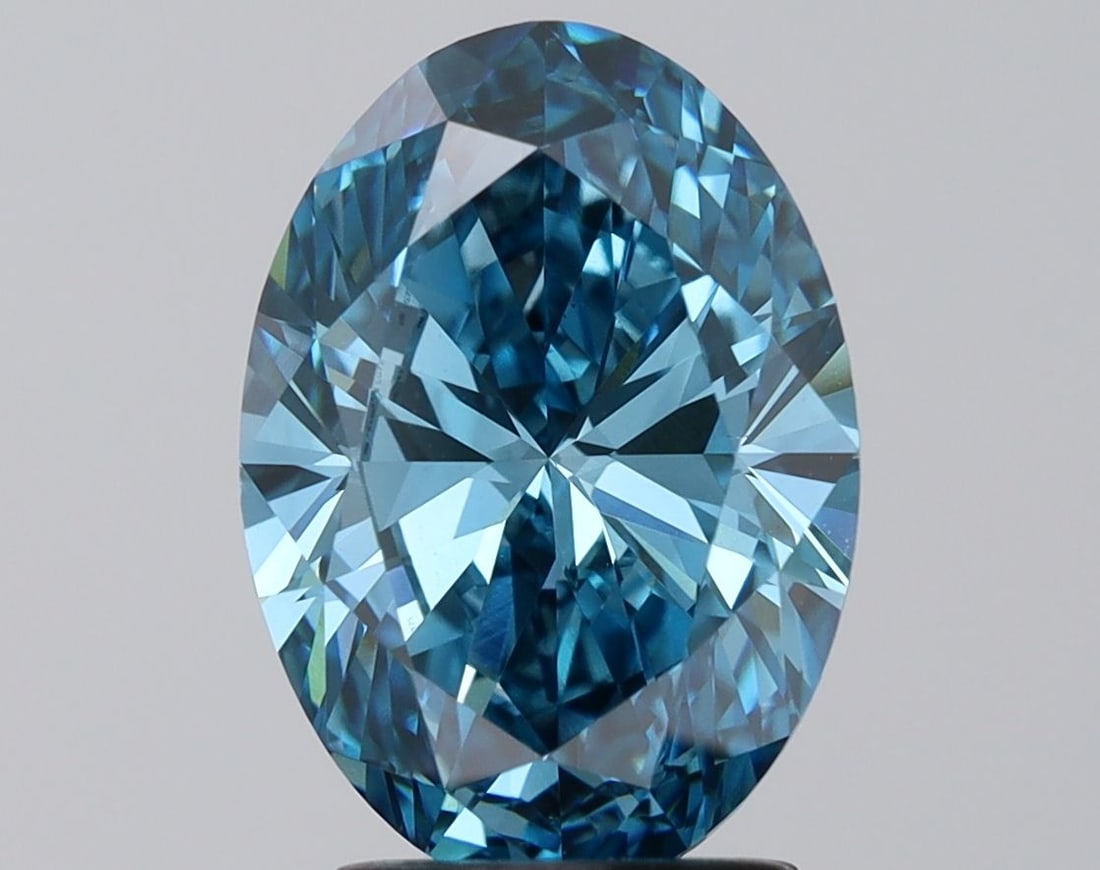 Loose Diamond - OVAL 2.81ct Fancy Vivid Blue VS1: Loose Diamond - OVAL 2.81ct Fancy Vivid Blue VS1 Source: This is a real non-mined Diamond that has been grown in a lab Shape: OVAL Carats: 2.81 Color: Fancy Vivid Blue Certification: IGI Video: