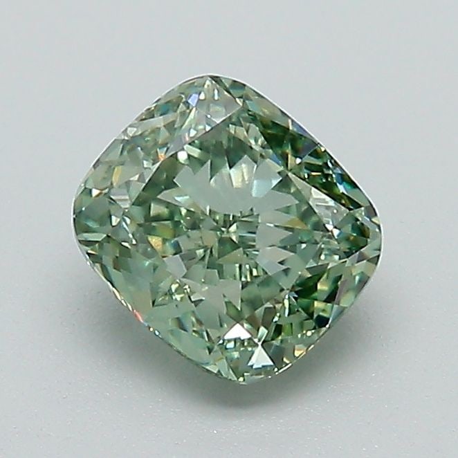 Loose Diamond - CUSHION MODIFIED 1.01ct Fancy Vivid Green VVS2: Loose Diamond - CUSHION MODIFIED 1.01ct Fancy Vivid Green VVS2 Source: This is a real non-mined Diamond that has been grown in a lab Shape: CUSHION MODIFIED Carats: 1.01 Color: Fancy Vivid Green Certi