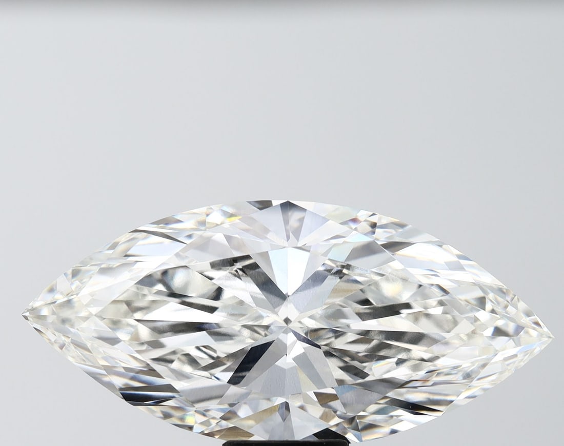Loose Diamond - MARQUISE 12.58ct G VVS2: Loose Diamond - MARQUISE 12.58ct G VVS2 Source: This is a real non-mined Diamond that has been grown in a lab Shape: MARQUISE Carats: 12.58 Color: G Clarity: VVS2 Certification: IGI Video: Video