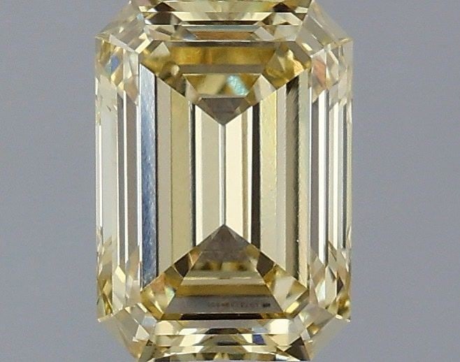 Loose Diamond - EMERALD 1.3ct Fancy Yellow VVS2: Loose Diamond - EMERALD 1.3ct Fancy Yellow VVS2 Source: This is a real non-mined Diamond that has been grown in a lab Shape: EMERALD Carats: 1.3 Color: Fancy Yellow Certification: IGI Video: