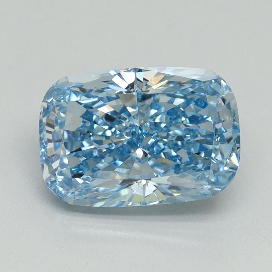 Loose Diamond - CUSHION BRILLIANT 2.01ct Fancy Vivid Blue VS1: Loose Diamond - CUSHION BRILLIANT 2.01ct Fancy Vivid Blue VS1 Source: This is a real non-mined Diamond that has been grown in a lab Shape: CUSHION BRILLIANT Carats: 2.01 Color: Fancy Vivid Blue Certif