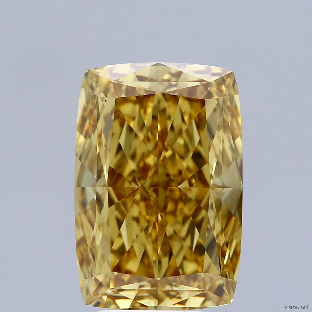 Loose Diamond - CUSHION MODIFIED 6.12ct Fancy Vivid Yellow VS2: Loose Diamond - CUSHION MODIFIED 6.12ct Fancy Vivid Yellow VS2 Source: This is a real non-mined Diamond that has been grown in a lab Shape: CUSHION MODIFIED Carats: 6.12 Color: Fancy Vivid Yellow Cert