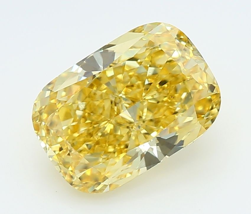 Loose Diamond - CUSHION MODIFIED 3.04ct Fancy Vivid Yellow VS1: Loose Diamond - CUSHION MODIFIED 3.04ct Fancy Vivid Yellow VS1 Source: This is a real non-mined Diamond that has been grown in a lab Shape: CUSHION MODIFIED Carats: 3.04 Color: Fancy Vivid Yellow Cert