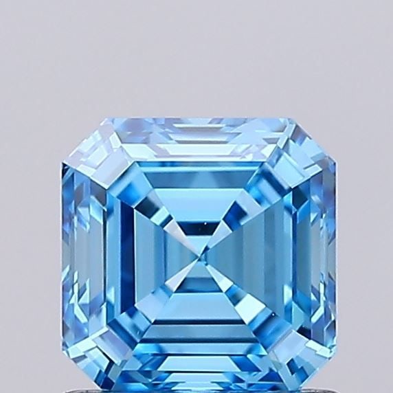 Loose Diamond - ASSCHER 1.01ct Fancy Vivid Blue VS1: Loose Diamond - ASSCHER 1.01ct Fancy Vivid Blue VS1 Source: This is a real non-mined Diamond that has been grown in a lab Shape: ASSCHER Carats: 1.01 Color: Fancy Vivid Blue Certification: IGI Video: