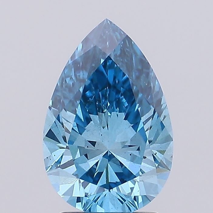 Loose Diamond - PEAR 2.26ct Fancy Vivid Blue SI1: Loose Diamond - PEAR 2.26ct Fancy Vivid Blue SI1 Source: This is a real non-mined Diamond that has been grown in a lab Shape: PEAR Carats: 2.26 Color: Fancy Vivid Blue Certification: IGI Video: