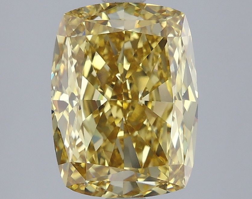 Loose Diamond - CUSHION MODIFIED 3.07ct Fancy Vivid Yellow VS1: Loose Diamond - CUSHION MODIFIED 3.07ct Fancy Vivid Yellow VS1 Source: This is a real non-mined Diamond that has been grown in a lab Shape: CUSHION MODIFIED Carats: 3.07 Color: Fancy Vivid Yellow Cert
