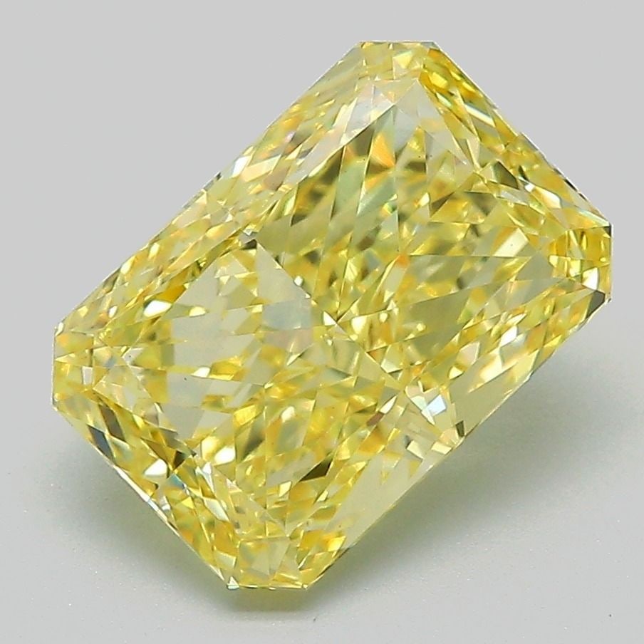 Loose Diamond - RADIANT 3.52ct Fancy Vivid Yellow VVS2: Loose Diamond - RADIANT 3.52ct Fancy Vivid Yellow VVS2 Source: This is a real non-mined Diamond that has been grown in a lab Shape: RADIANT Carats: 3.52 Color: Fancy Vivid Yellow Certification: IGI Vi