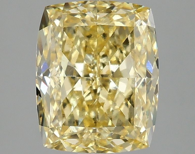 Loose Diamond - CUSHION MODIFIED 3.1ct Fancy Vivid Yellow VS1: Loose Diamond - CUSHION MODIFIED 3.1ct Fancy Vivid Yellow VS1 Source: This is a real non-mined Diamond that has been grown in a lab Shape: CUSHION MODIFIED Carats: 3.1 Color: Fancy Vivid Yellow Certif