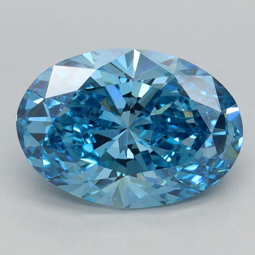 Loose Diamond - OVAL 1.51ct Fancy Vivid Blue VVS2: Loose Diamond - OVAL 1.51ct Fancy Vivid Blue VVS2 Source: This is a real non-mined Diamond that has been grown in a lab Shape: OVAL Carats: 1.51 Color: Fancy Vivid Blue Certification: IGI Video: