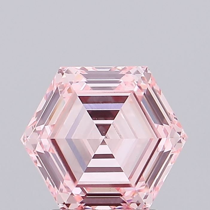 Loose Diamond - HEXAGONAL 2.16ct Fancy Intense Pink VS1: Loose Diamond - HEXAGONAL 2.16ct Fancy Intense Pink VS1 Source: This is a real non-mined Diamond that has been grown in a lab Shape: HEXAGONAL Carats: 2.16 Color: Fancy Intense Pink Certification: IGI